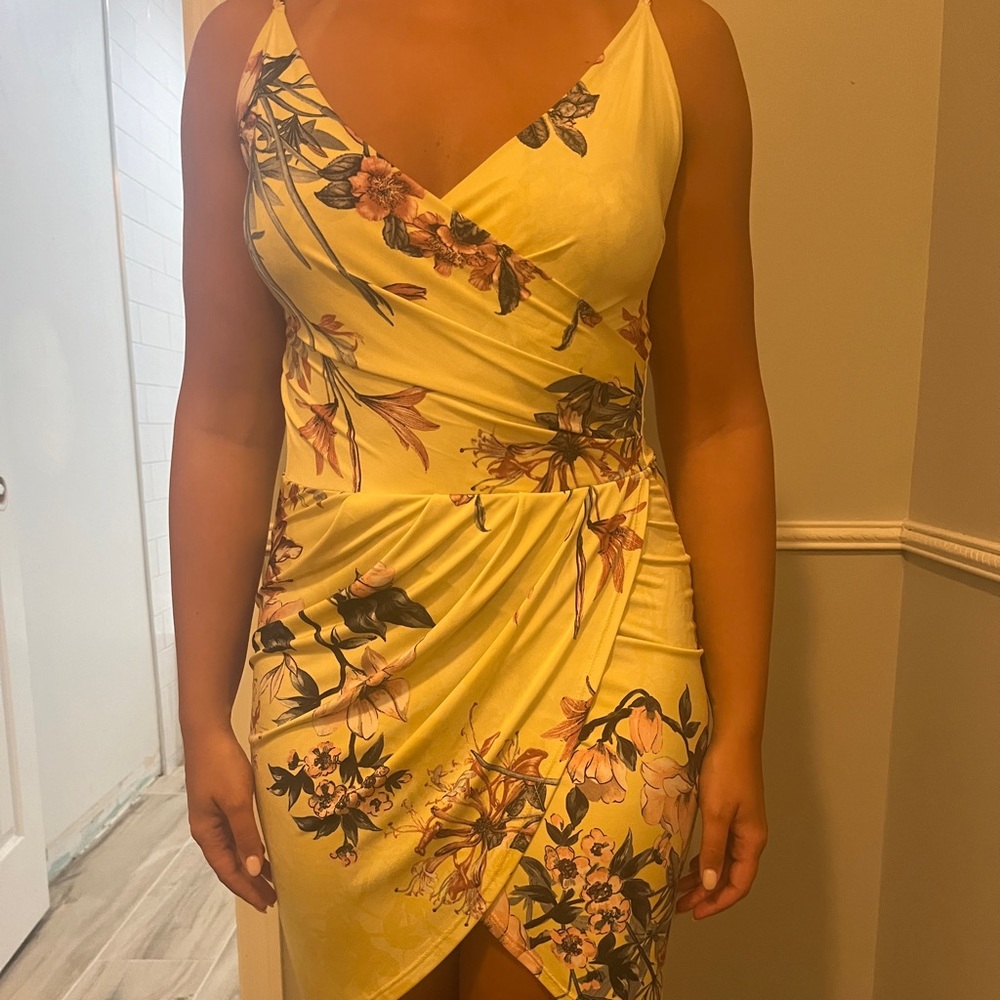 Yellow floral dress